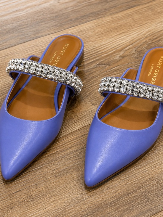Kurt Geiger Shoes - Kurt Geiger Lavender Crystal-Strap Pointed Mules